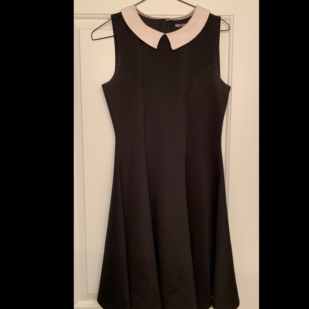 Wednesday Addams dress. Black white collar dress.